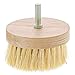 US Art Supply 4" Wide Chalk and Wax Buffing Brush with 3/8" Drill Arbor - Unique Beechwood Base Design Prevents Water Damage, All Natural 1-1/4" Bristles