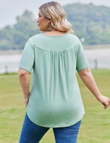 Image of IN'VOLAND Plus Size Tops for Women Short Sleeve Shirts Dressy Casual Tunics