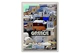 FEMER Cartel de chapa de viaje, 30 x 40 cm, Grecia Grecia casas vacacionales