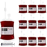 FaDazCruxt Halloween-Blutbeutel, Halloween Trinkgefäß, Halloween Getränkebehälter mit Spritze,Aufkleber und Clips, für Halloween Requisit, Dekoration, Kostüm, Cosplay Zombie Partei (A)