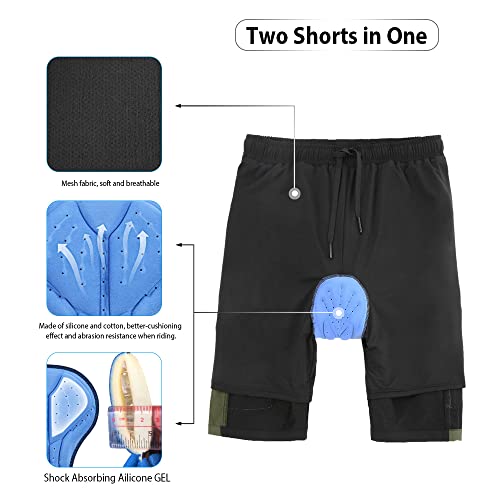 Calções de ciclismo, Snario Shorts masculino 3D acolchoado mountain bike ciclismo shorts respirável