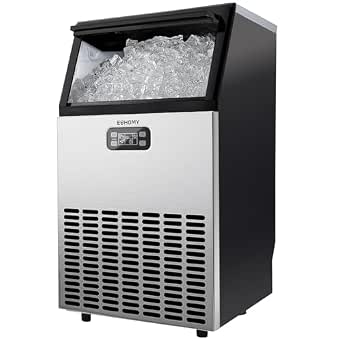 EUHOMY Commercial Ice Maker Machine, 150 lbs/24H Stainless Steel Under Counter Ice Maker with 33 lbs Storage