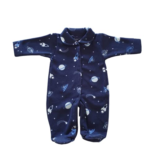 Macacão Estampado de Soft Quentinho, Fofo e Confortável (Azul Marinho Astronauta, M)