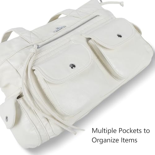 Bolso de hombro para mujer de cuero vegano suave miniatura 5