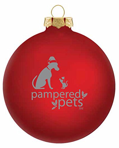 Pampered Pets Glass Ornament, 3-1/4-Inch, Who Rescued Whom?, Red, 2-Pack