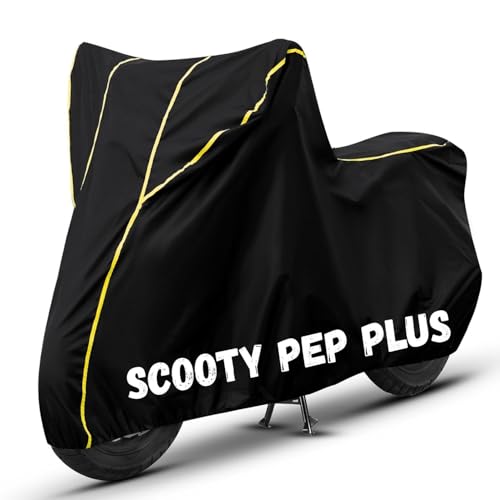 Image of Bike Cover for Scooty Pep Plus 100% Waterproof, Dustproof & Scratch Resistant| Fully Bottom Elastic UV Resistant Heavy Duty Body Cover | All Weather Outdoor Use