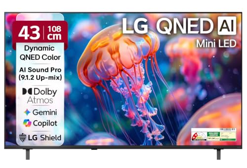 Image of LG 108 cms (43 inches) Mini LED 4K Ultra HD (3840 x 2160) Smart webOS QNED Mini LED TV 43QNED65BLA 2026