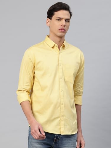 Image of Majestic Man Men's Cotton Slim Fit Solid Casual Shirt