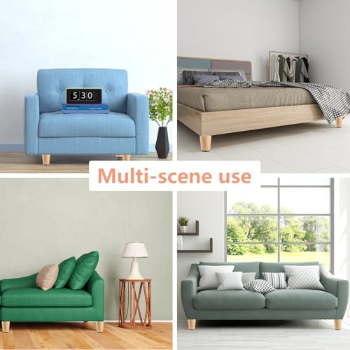 AKOLAFE 4 Stück Möbelfüße Holz 6cm Sofa Füße Holz Möbelfüße Eiche Robuste Möbelfuß Rund Möbelbeine Mit Montageplatten Und Schrauben Schwerlaste Schrankfüße Für Sofa, Bett, Schrank