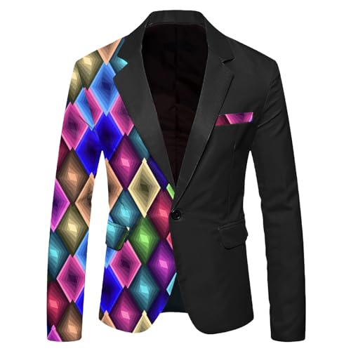 Blazer des années 80 veste de costume disco à motif coloré de bal