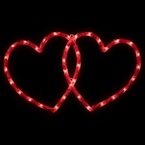Northlight Lighted Double Heart Valentine's Day Window Silhouette - 17" - Red Cover