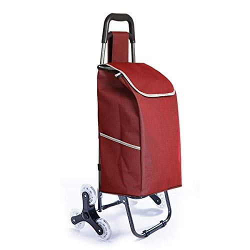 Zusammenklappbarer, Leichter Einkaufstrolley mit 3 Rädern, wasserdicht, abnehmbare Tasche, Faltbarer Einkaufswagen, Handwagen, 30 l Fassungsvermögen