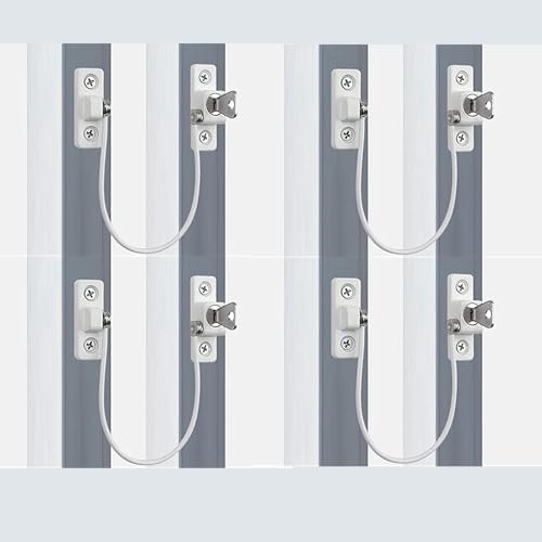 eSynic 4Packs Window Restrictors for Upvc Window Opening Restrictors