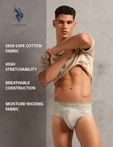 Image of U.S. Polo ASSN. Mens OEB17 Moisture Wicking Cotton Underwear Briefs - Pack of 3
