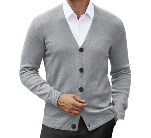 Men's V Neck Cardigan Sweatcoats Casual Lightweight Button Down Knitted Cardigan Sweater2