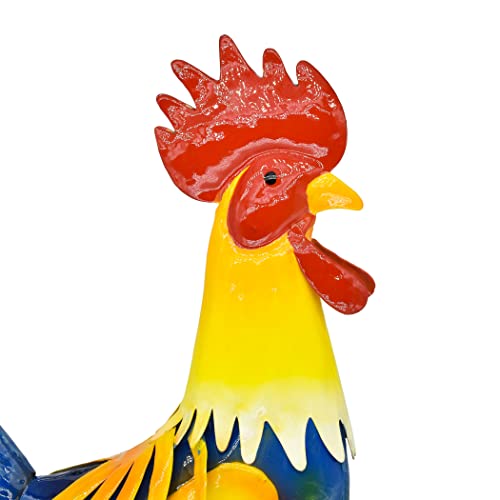 Maclaronx Set Of 2 Metal Rooster Yard Art Garden Decor 14" Chicken Sculptur Outdoor Figurines Rooster Statue For Backyard Lawn Patio Kitchen Home Decorations #TOP3