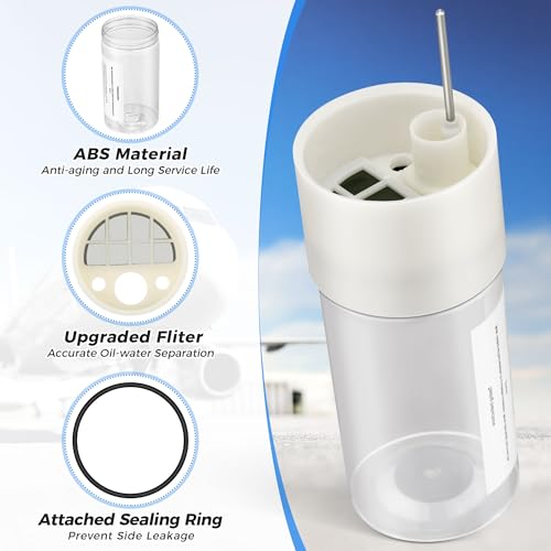 Image of 2 Pcs 12 oz Aviation Fuel Tester Jar, Water and Debris Inspection | Precise Detection, Clear ABS Construction, Separator Screen for Preflight Fuel Sampling, Sturdy Pin-Type Drains