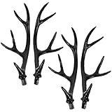 USHOBE Plastic Deer Antlers 2 Pairs Artificial Deer Antlers Branch Fake Reindeer Antlers Headband Costume Diy Headpiece Cosplay Animals Horn Headband Deer Home Decor
