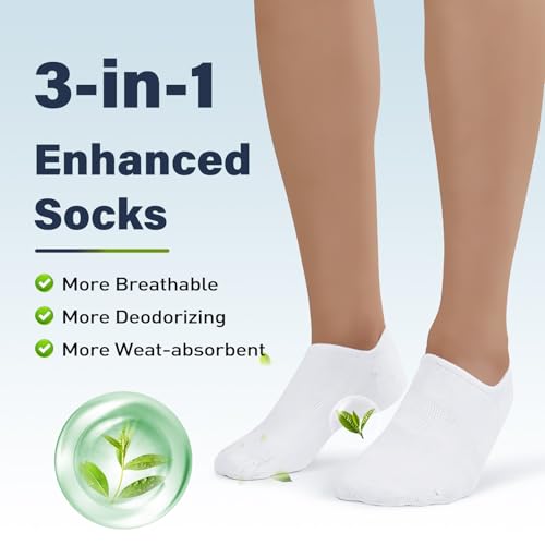 SIXDAYSOX No Show Socks Men 6/8 Pack Short Cotton Ankle Socks Size 10-13/13-15 with Arch Support4