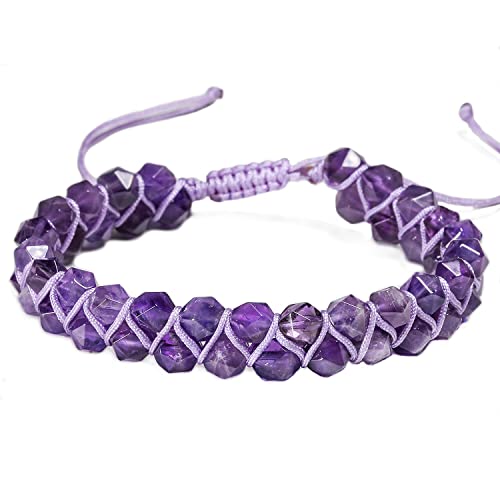 Pulsera Trenzada Doble Capa con Amatista Natural miniatura 1