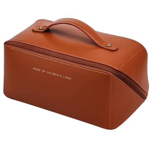 Necessaire Frasqueira Bolsa Feminina Grande para Maquiagem, Viagem e Organização de Cosméticos (Marrom)