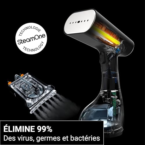 STEAMONE - Steamer Défroisseur à vapeur 2000W 30g/min - Fer portatif - Capacité 260ml - Elimines 99,99% d'impureté - Prêt en 30s - Cable 3m - Format compact - EUST260BV2 S-TRAVEL 2 – Image 4