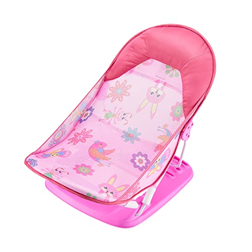 Image of Foldable Baby Bather - Baby Bath Support with 3 Adjustable Positions for Newborns 0-12 Months (Pink-02)