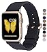 PEAK ZHANG Apple Watch Band 38mm Genuine Leather Replacement Wrist Strap with Stainless Metal Adapter Clasp for Iwatch Series 2,Series 1,Sport,Edition (38mm Black+Golden Buckle)