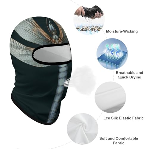 Máscara facial Dragonfly para hombre y mujer, protección solar, transpirable, cubre todo el rostro para senderismo, ciclismo, running, conducción miniatura 3