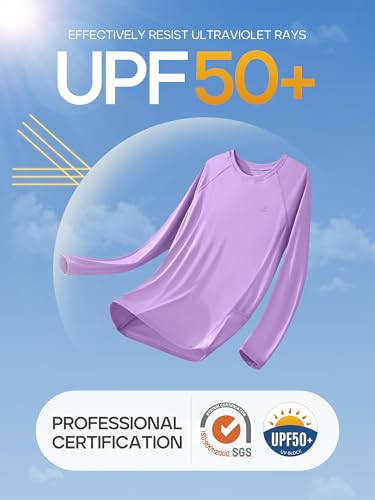 Image of IUGA Rash Guard for Women UPF 50+ SPF UV Protection Long Sleeve Workout Tops with Pockets Dry Fit Hiking Swim Shirt