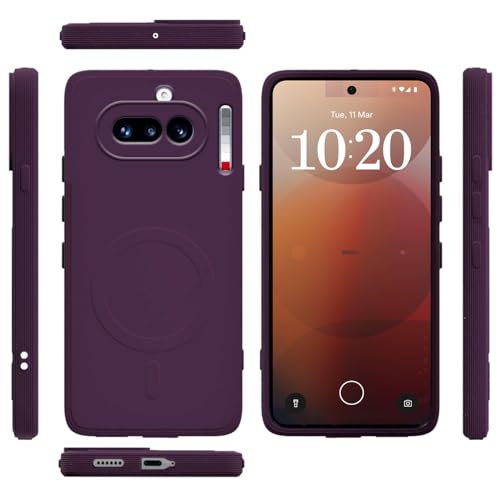 Image of Back with Nothing Phone (4a) 5G | MagFit Ring Design (Non-Magnetic) | Shockproof Case | Anti-Slip Grip | Raised Camera Edges | Slim Protective Case for Nothing Phone (4a) 5G (Purple)