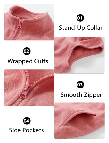 Image of Happy Cherry 2025 Kids Winter Fleece Vest Boys Girls Fleece Stand Collar Fuzzy Fall Winter Warm Outerwear with Pockets