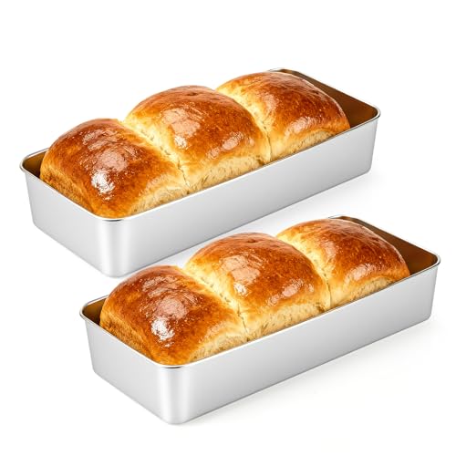 VINATO Set de 2 Bandeja de Horno de Acero Inoxidable,Rectangular Honda,Bandejas Acero Inoxidable,Bandeja de Grasa para Hornear Cocinar