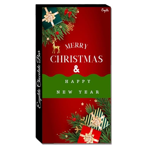 Image of EXPELITE Happy New Year and Merry Christams Chocolate Gift Box For Family - 100 Grams New Year Chocolate Gift For kids