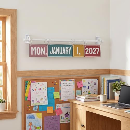 Calendario de tarjetas de cambio para aula con papel autoadhesivo reutilizable 2026-2029 5