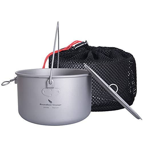 IBasingo 2L Titan Reis Suppe Topf Mit Deckel Camping