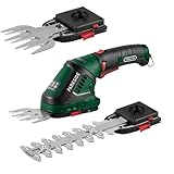 Parkside PGSA 4 - Forbici per erba e cespugli, con impugnatura morbida girevole, caricatore USB, A batteria