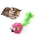 XAGMODSHN 3 X Plush- Toy for Pet Bright Colored Play-Catch Kitten Microfiber Mice Toy for Indoor Cats