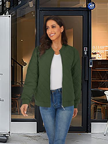 TACVASEN Army Green Diamond Quilted Lightweight Jacket - Cozy, Stylish, and Perfect for Every Season! - Image 3