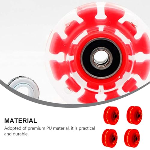 Patins à roulettes : roues en PU de double rangée clignotantes rouges durables - 5