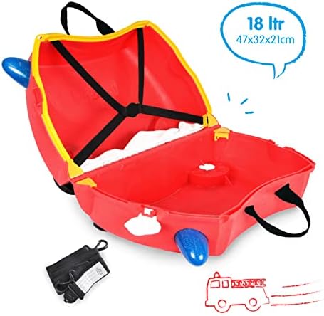 Trunki Childrens Ride-On Suitcase And Kid's Hand Luggage: Frank Fire Engine (Red)
