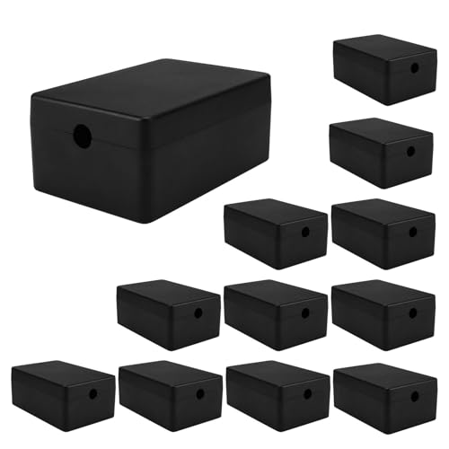 AMONENZ Boite Derivation, 12 Pièces Boitier de Câble étanche, 60 × 40 × 25 mm Mini Boite de Dérivation, Noir, Matériau ABS, pour Une Utilisation Intérieure et Extérieure