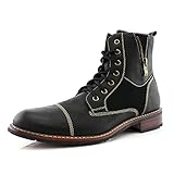 Ferro Aldo Andy MFA808561PL Mens Casual Cap Toe Boot Motorcycle Zipper Boots Men