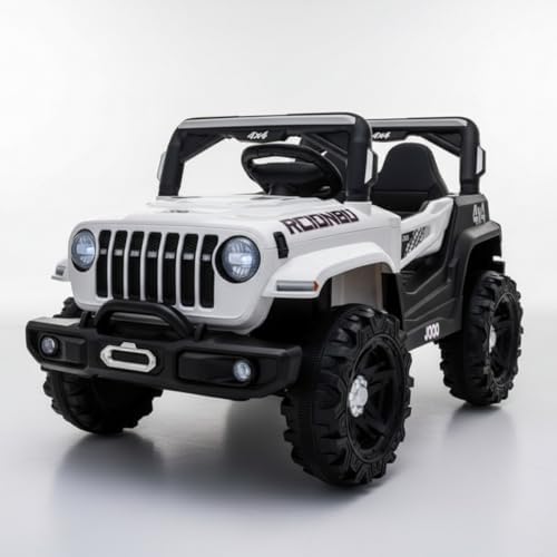 Jipe Infantil Elétrico 12v Carrinho Controle Remoto Música (Branc...