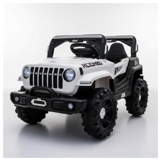 Jipe Infantil Elétrico 12v Carrinho Controle Remoto Música (Branco)