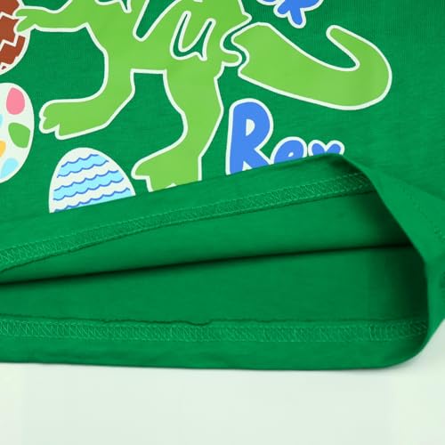 Image of Toddler Boys Easter Shirt Short Sleeve Kids Digger Eggs Hunt T-Shirt Cotton Dinosaur Bunny Outfits Tee Top 2-7 Years