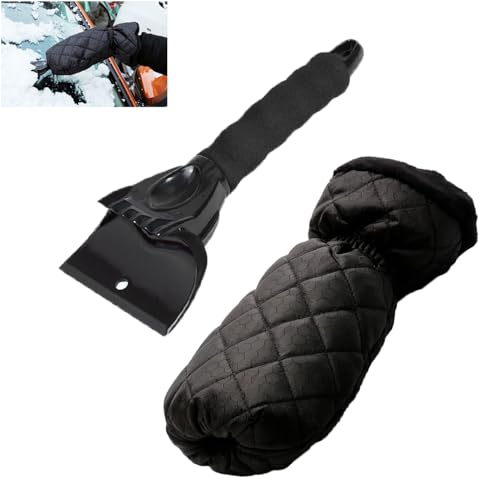 SIGANDG Ice Scraper with Glove, Ice Scraper for Car Windscreen, Mitten to Remove Ice, Snow, Efficency and No Scratches Ice Snow Frost Removal for Car SUV Truck Windscreen and Windows