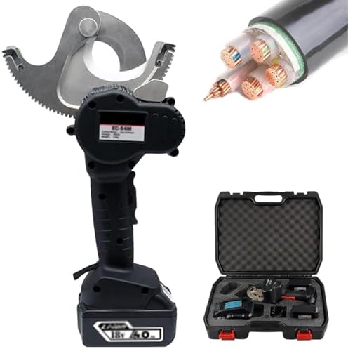 Compact Lithium Battery Ratchet Cutter - Electric Cable Wire Cutters for Copper & Aluminum, 50/65/75mm Gear Type Scissors, Hydraulic Pliers for Effortless Cutting