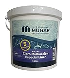 UFI: V770-E094-A002-DM25 MUGAR- Cloro 5 KGS Multiacción Especial Liner 5 Efectos para Piscinas de Liner- Envase de 5kg en Pastillas 200 gr SIN Cobre para Tratamiento Piscinas