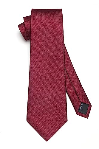 Image of HISDERN Mens Ties Solid Color Tie and Pocket Square Set Classic Woven Formal Neckties & Handkerchief Wedding Party
